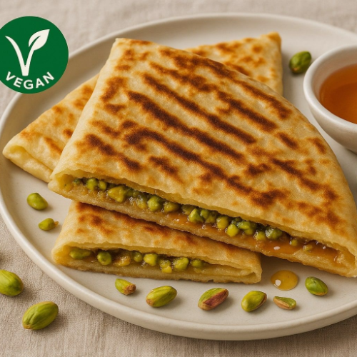 Vegan Pistachio And Honey Pancake