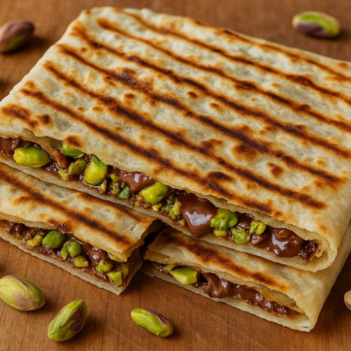 Vegan Pistachio and Nutella Pancake